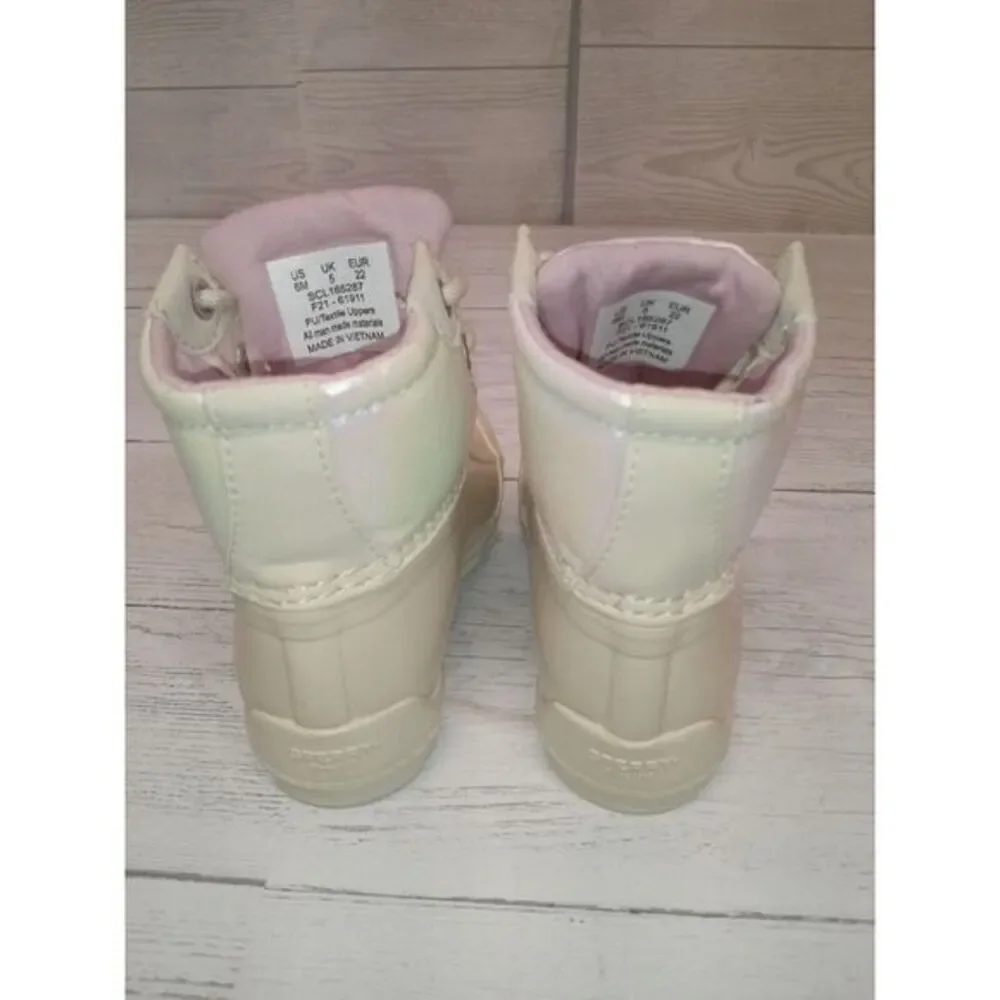 Sperry Girls‎ Size 6M White/Pink NWOT Rain Boots SCL 165287